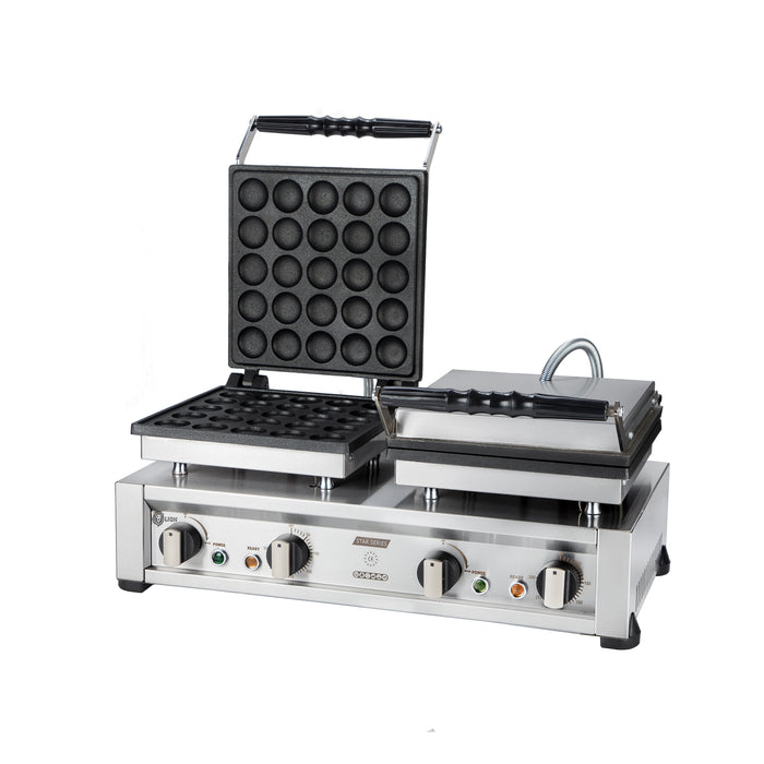 Star Serie Double Circular Bubble Model Waffle Maker with Lid