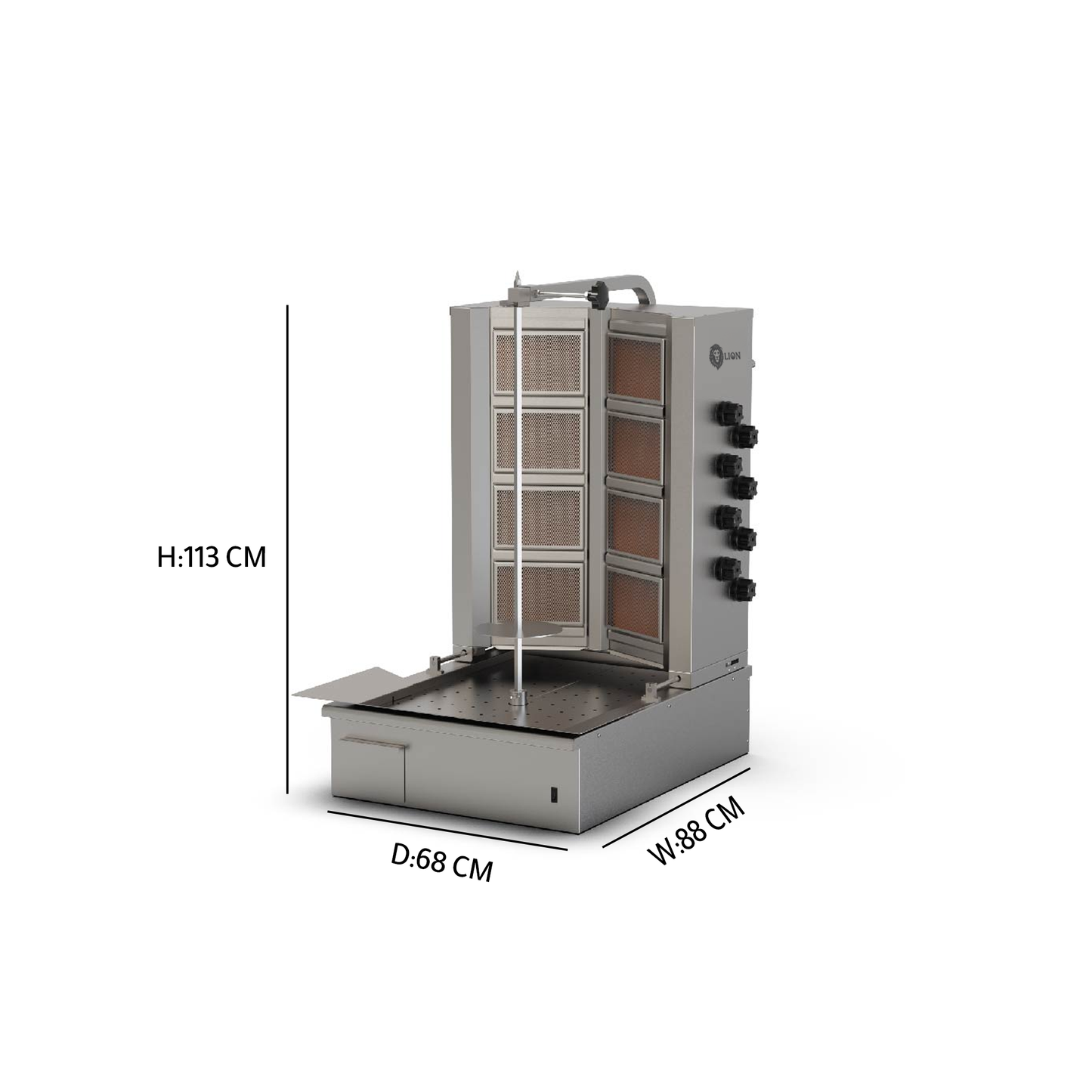 Shawarma Machine, Gas (3 Bottom Motor Arabian Type)
